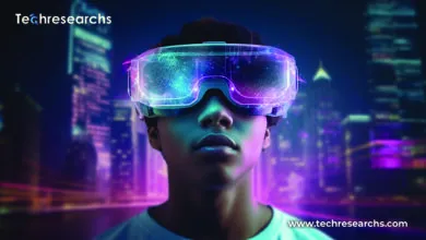 Retail customers exploring a virtual metaverse store with AI shopping assistants, AR product visualization, and immersive digital commerce technologies in 2026.