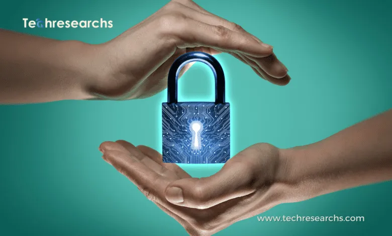 A picture showing lock and Blockchain Technology in Healthcare