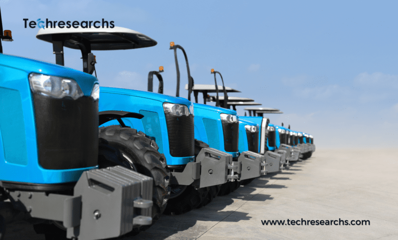 A picture showing Self-driving electric tractors