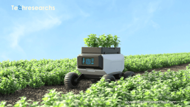 A picture showing farming robot and AI In Agriculture