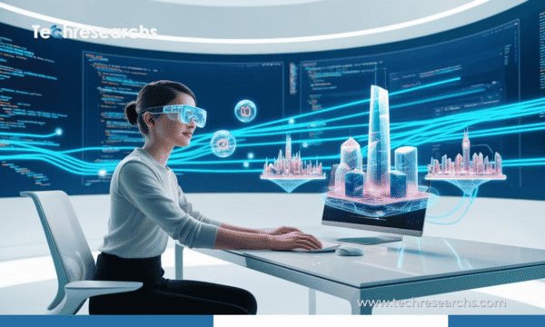 Developer creating an augmented reality experience with 3D digital objects