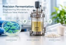 Engineered microbes used in precision fermentation to produce new materials