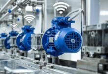 Industrial Ethernet network connecting smart factory machines for time-sensitive data communication